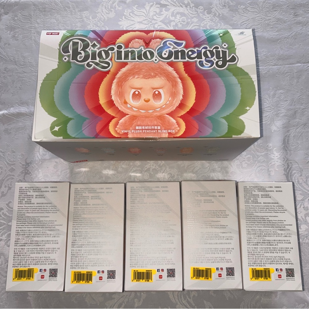 100% Authentic Popmart Big into Energy Labubu Plush Dolls